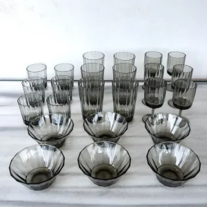 Set 24 Piezas Cristalerí Acrílica Gris