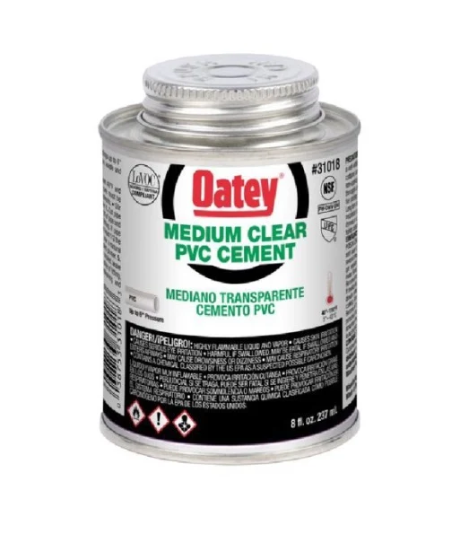 Adhesivo Industrial Certificado Pegamento PVC Mediano Negro 8 Oz 1/16 - OATEY