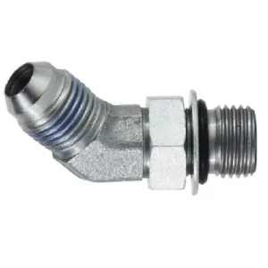 9/16"-18 X 3/4"-16 Elbow MJIC X MORB 45 degree Metal SAE O-Ring Fittings Hydraulics 6802NWO68