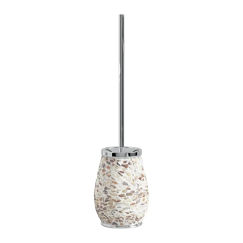 Scopino ceramica e madreperla con ciuffo setole Gedy serie Marina - Crema