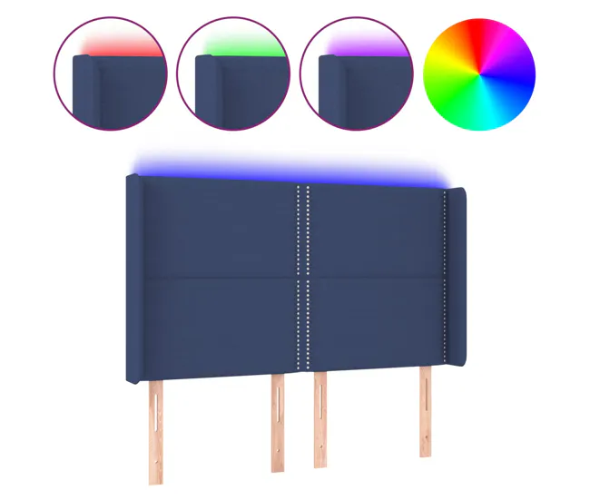 vidaXL Cabecero con LED de tela color crema 147x16x118/128 cm en Bobina de 100m
