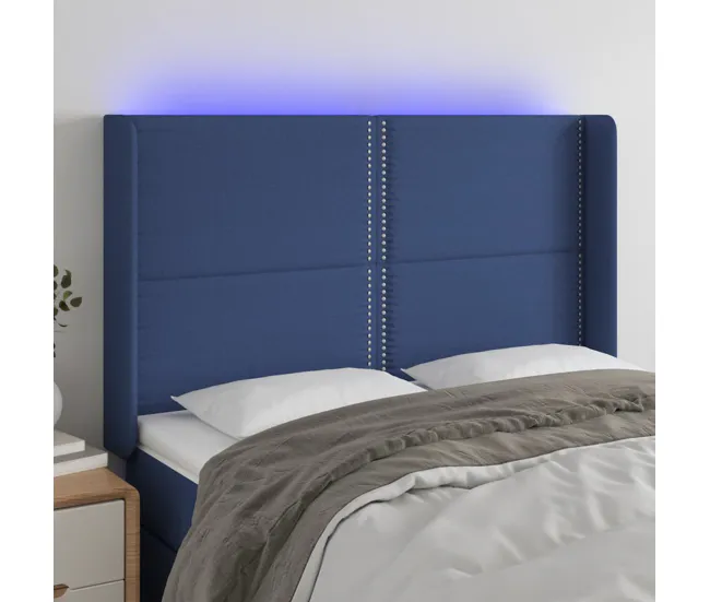 vidaXL Cabecero con LED de tela color crema 147x16x118/128 cm en Bobina de 100m