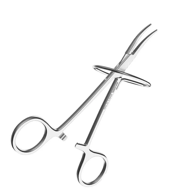 Porta Fresa Alicates hemostáticos curvos con anillo - auto -servicio - tamaño 13 cm.