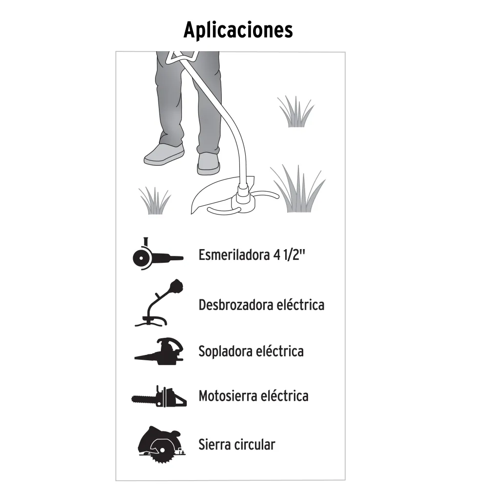 EXTENSISN ELICTRICA USO RUDO 30 M 2X16 AWG PARA 1 CLAVIJA con Resina Epóxica