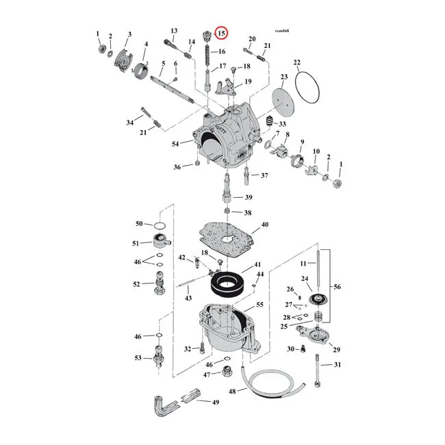 S&S Nut, Plunger Ágil Idle Harley-Davidson Acero Inoxidable 304