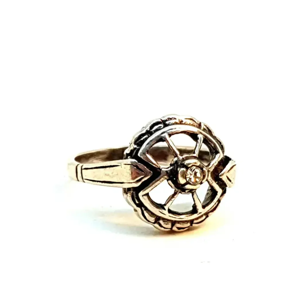 Anillo estilo victoriano antiguo de plata 925. Circa 1970. 8 1/2 usa. | Certificado DIN 471