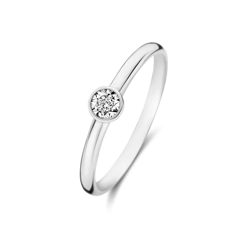 De la Paix Inaya anillo oro blanco de 14K con diamante 0,03 ct