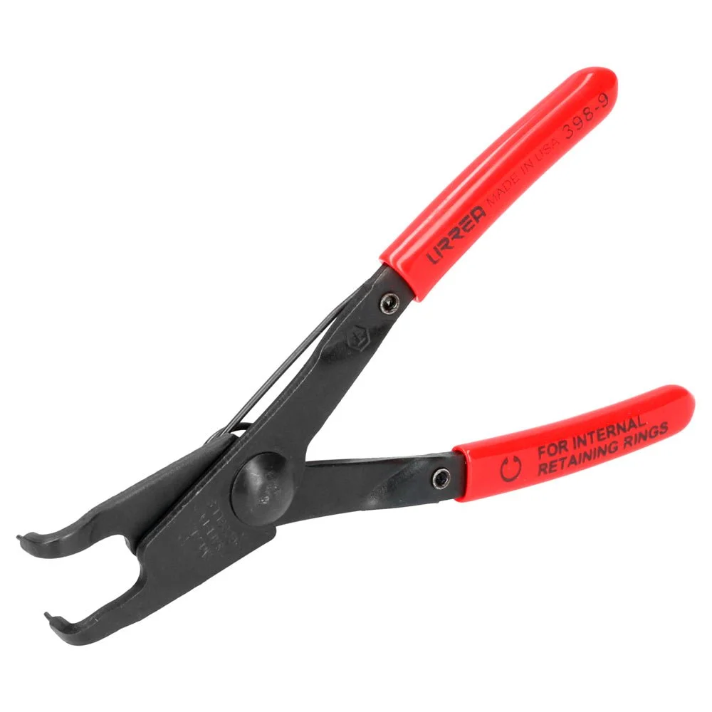 Pinza con mango de goma grip para anillos de retención fijas tipo interno ángulo de 90° urrea