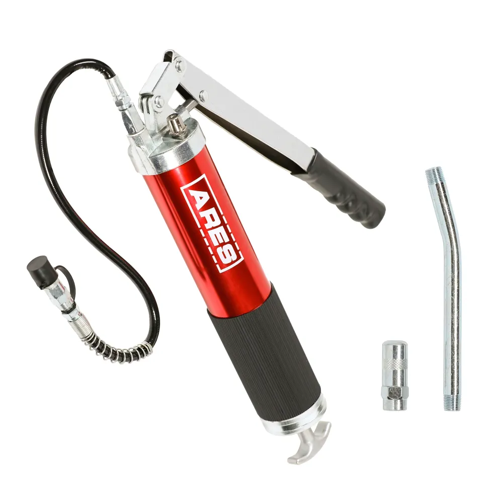 Acero Inoxidable A2 ARES 53013 - Pistola engrasadora profesional de acción de palanca