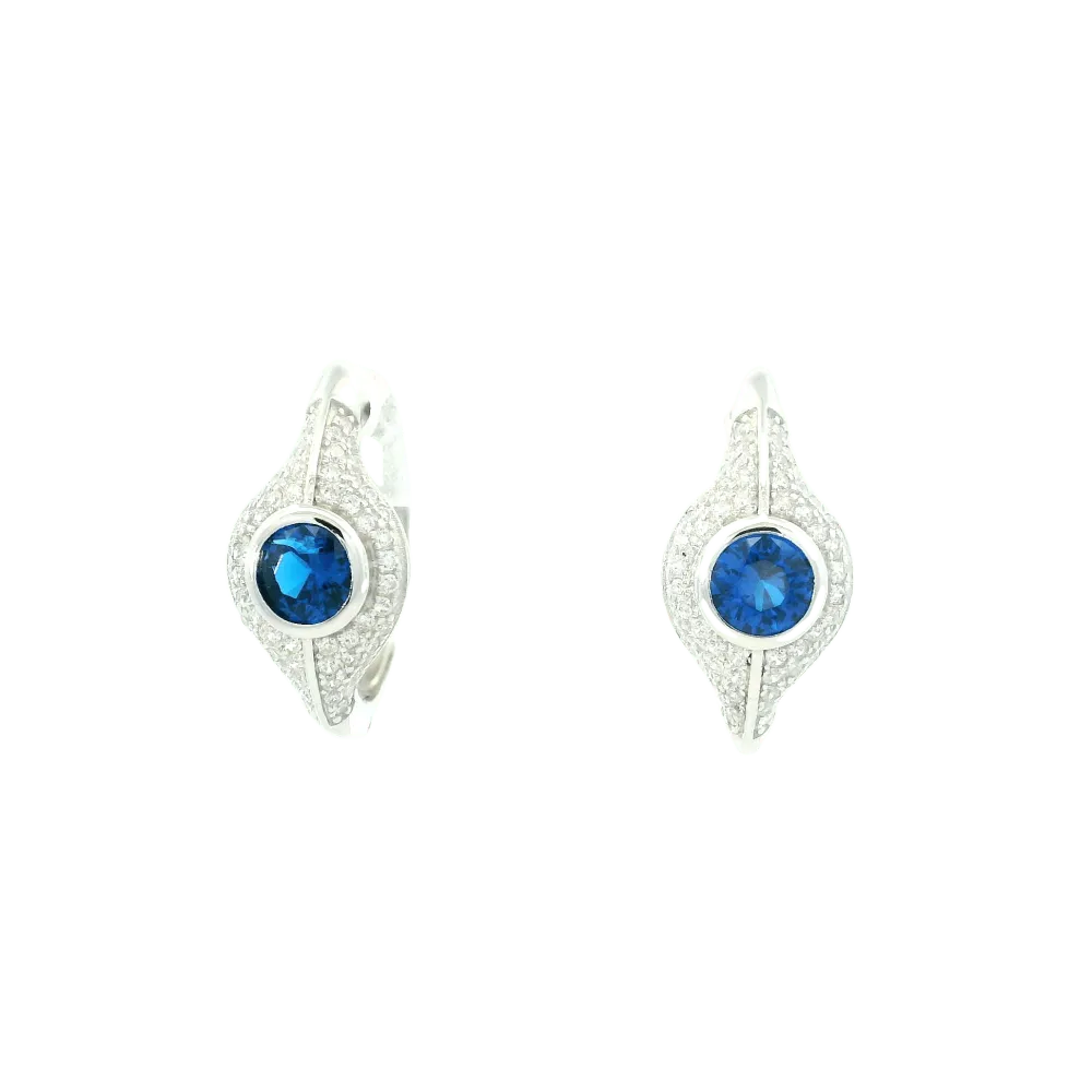 925SL ROUND SPINEL ÑIL CZ EARRINGS