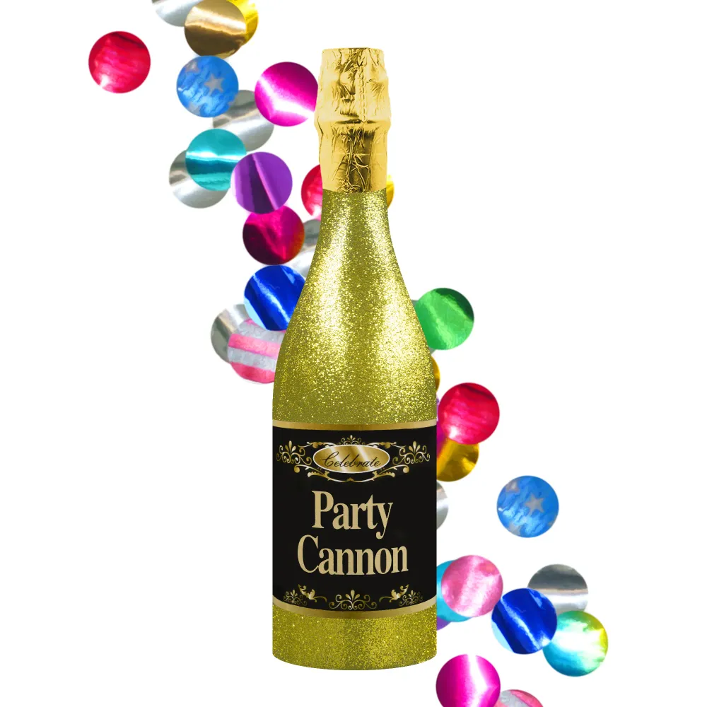 Calidad Industrial Círculos de confeti colorida botella de champán dorado