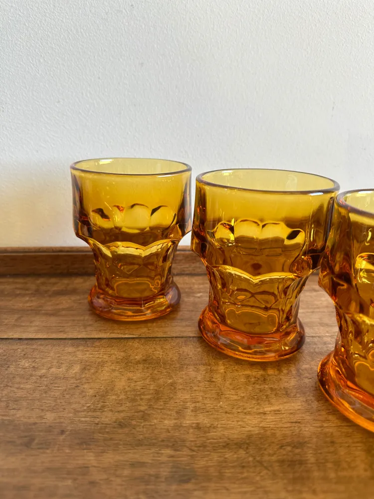 Service à orangeade en verre ambré fabrication italienne Resistente la Corrosión