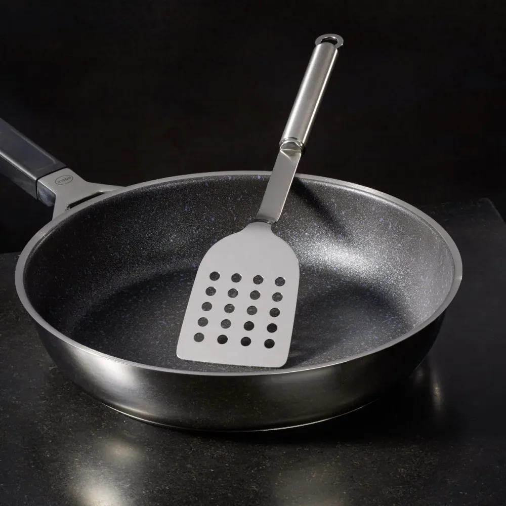 Rösle perforated stainless de acero spatula round handle