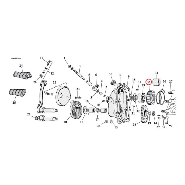Engranaje De Arranque Kickstart De 14 Dientes Para Harley-Davidson 1959-1984