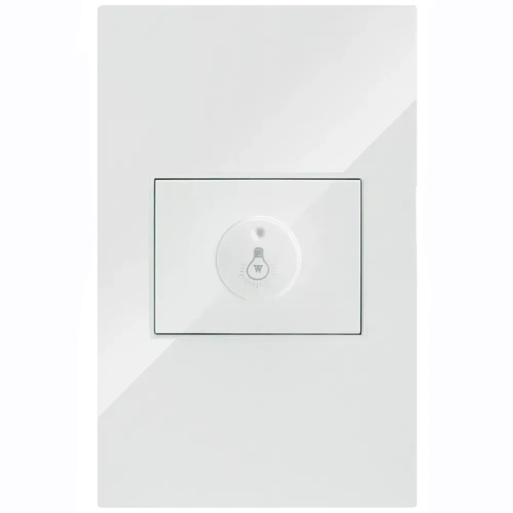 PLACA CONTACTO ATENUADOR ILUMINACION 100W 127VCA PC BLANCO CORTE RECTO 75X118MM ARTLITE APL-211