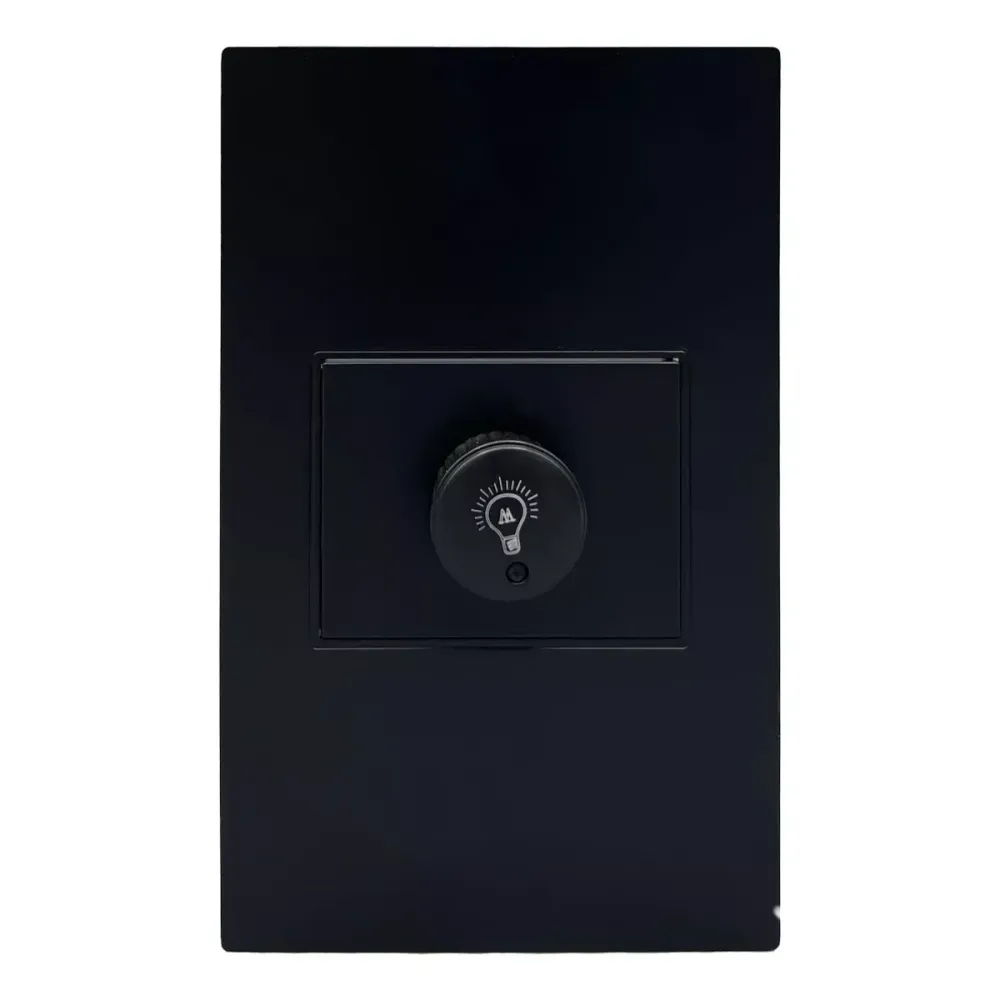 PLACA CONTACTO ATENUADOR ILUMINACION 100W 127VCA NEGRO MATE 77X124MM ARTLITE APL-311