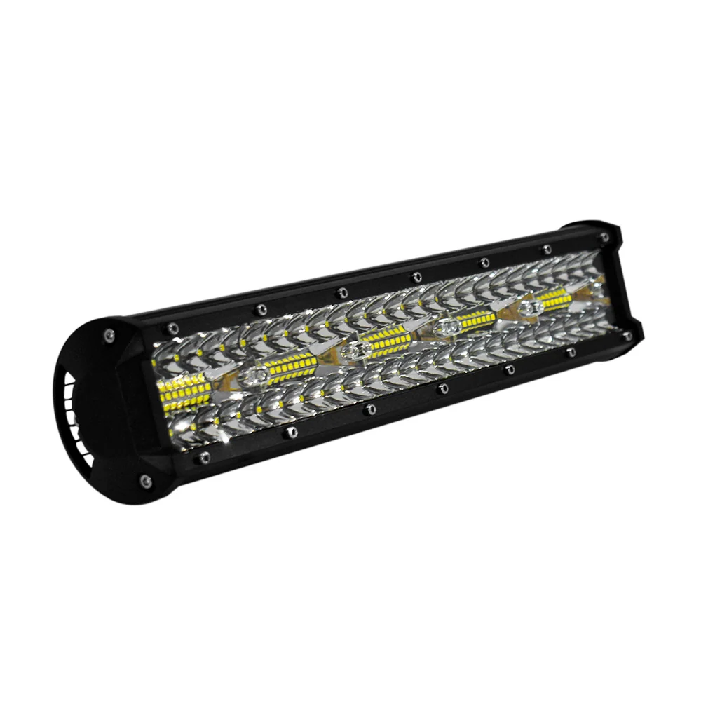 Faro De Trabajo Barra Recta 37cm 300w Luz LED Doble + Flash Blanco/Amarillo