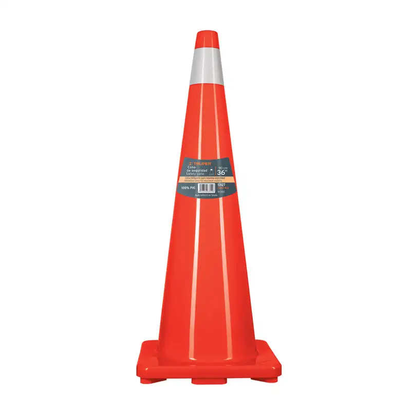 Cono de precaución de 90 cm de pvc con reflejante cono90r truper 13127