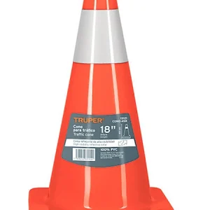 Cono De Precaución De 45 cm De PVC Con Reflejante, Truper 13121