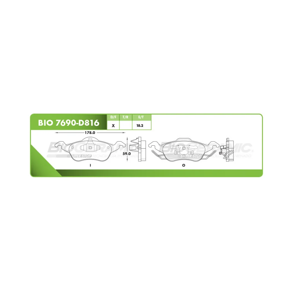 Balata Delantera Bioceramic 7690 D816