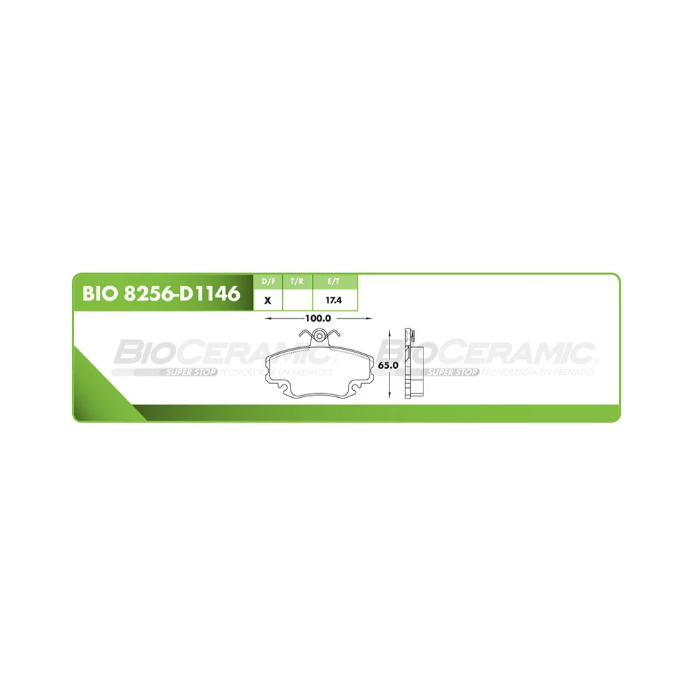 Balata Delantera Bioceramic 8256 D1146