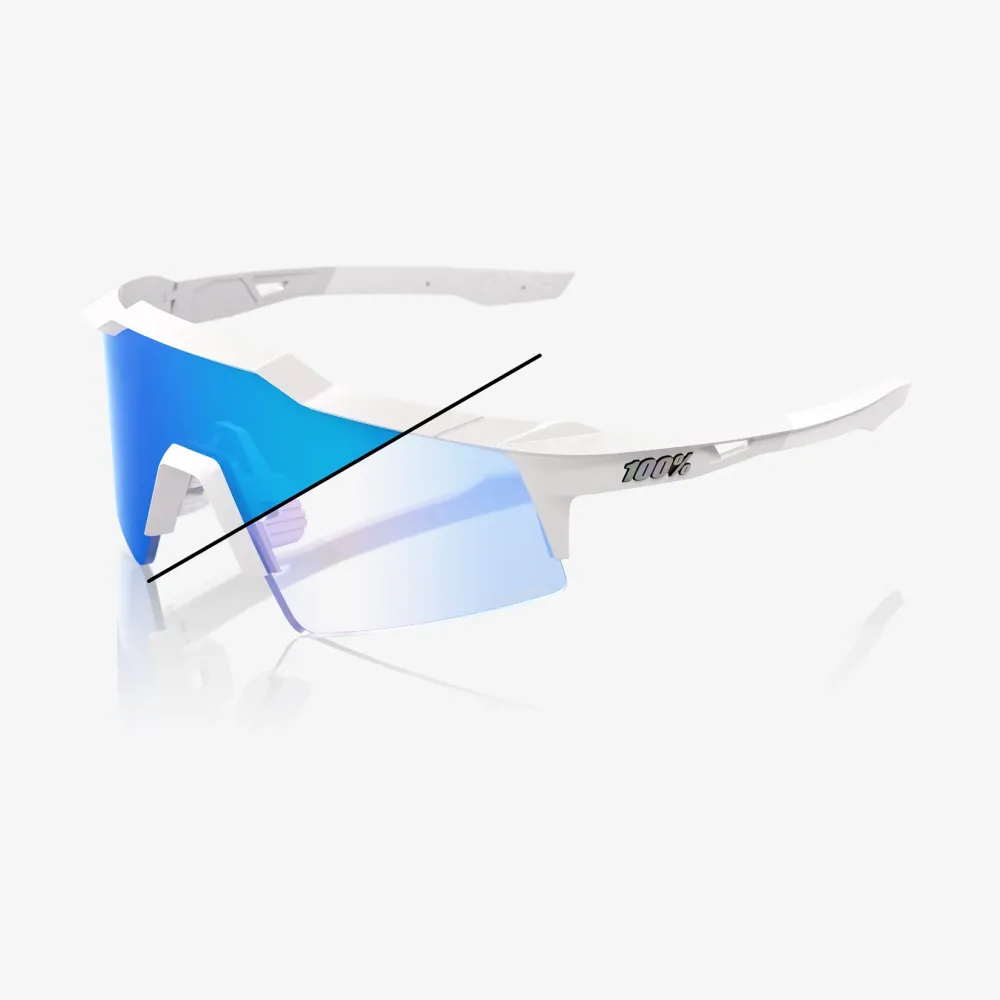 Bisagra de Caja 100% SPEEDCRAFT SL - Bastille LE - Pearl Nieve Glitter - Blue Mirror Photochromic