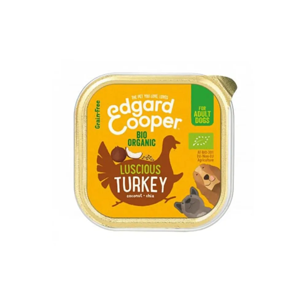 Bisagra de Caja Edgard and cooper alimento húmedo adult de pavo y coco