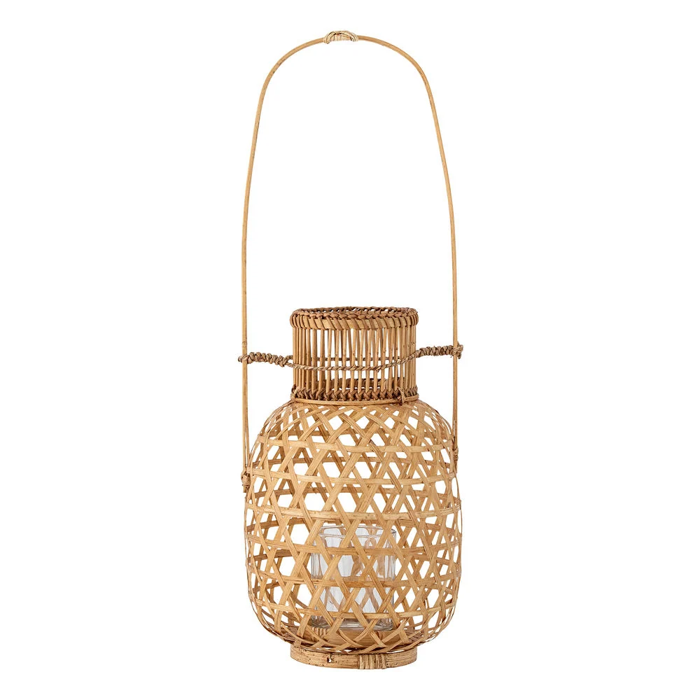 Bisagra de Cofre Creative Collection Lerka Linterna con/Vidrio, Naturaleza, Bambú