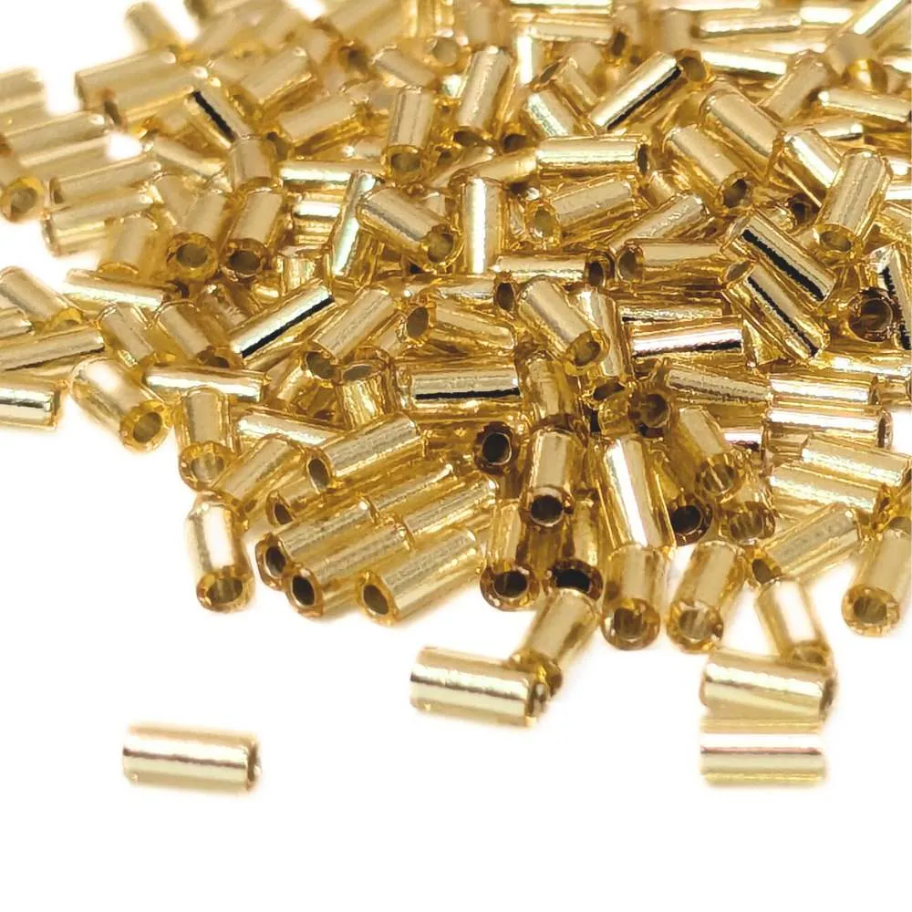Bugle Miyuki 3mm Gold Argénteo Lined – 5 gr.