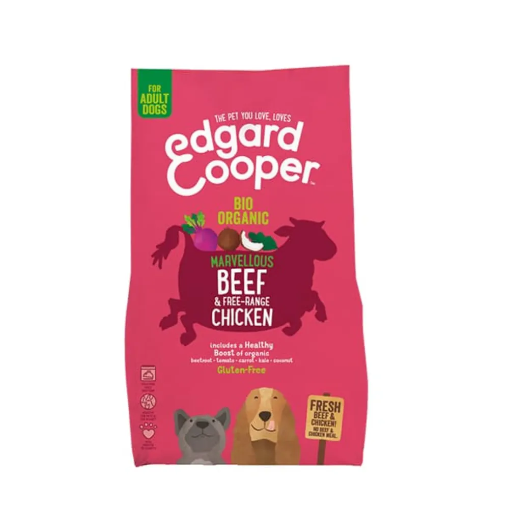 Edgard and cooper bio adult de vacuno y pollo biológico con 4 Tornillos Incluidos