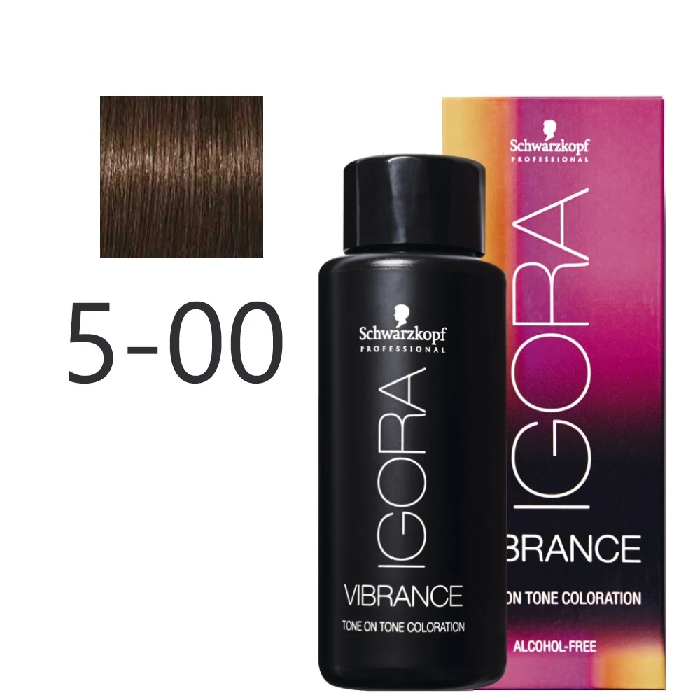 Pesado Industrial Schwarzkopf - Tonalizador Igora Vibrance 5-00 Castaño Claro Auténtico Intenso 60 ml