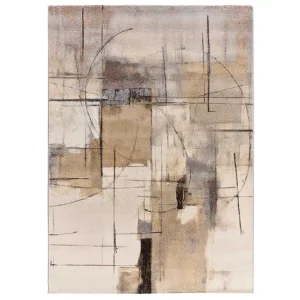 Alfombra de diseño abstracto marfil BERUTI, 133x190 cm - ATTICGO
