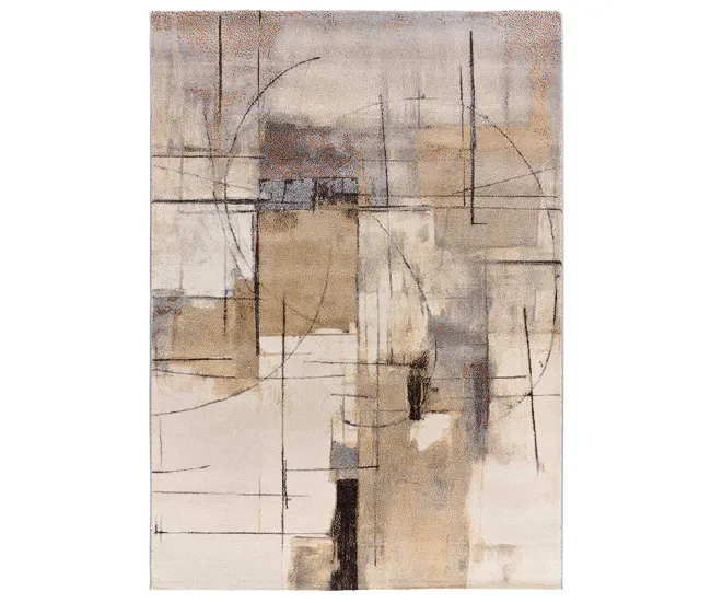 Alfombra de diseño abstracto marfil BERUTI, 133x190 cm - ATTICGO