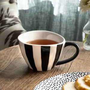 Pesado Industrial Caneca artesanal às riscas verticais CO