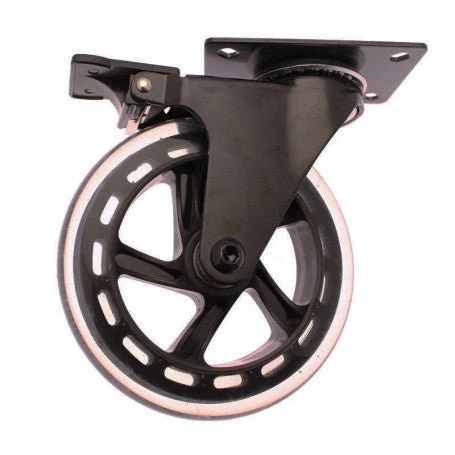 Pesado Industrial Roulette Transparente Noire à Platine Pivotante avec Frein