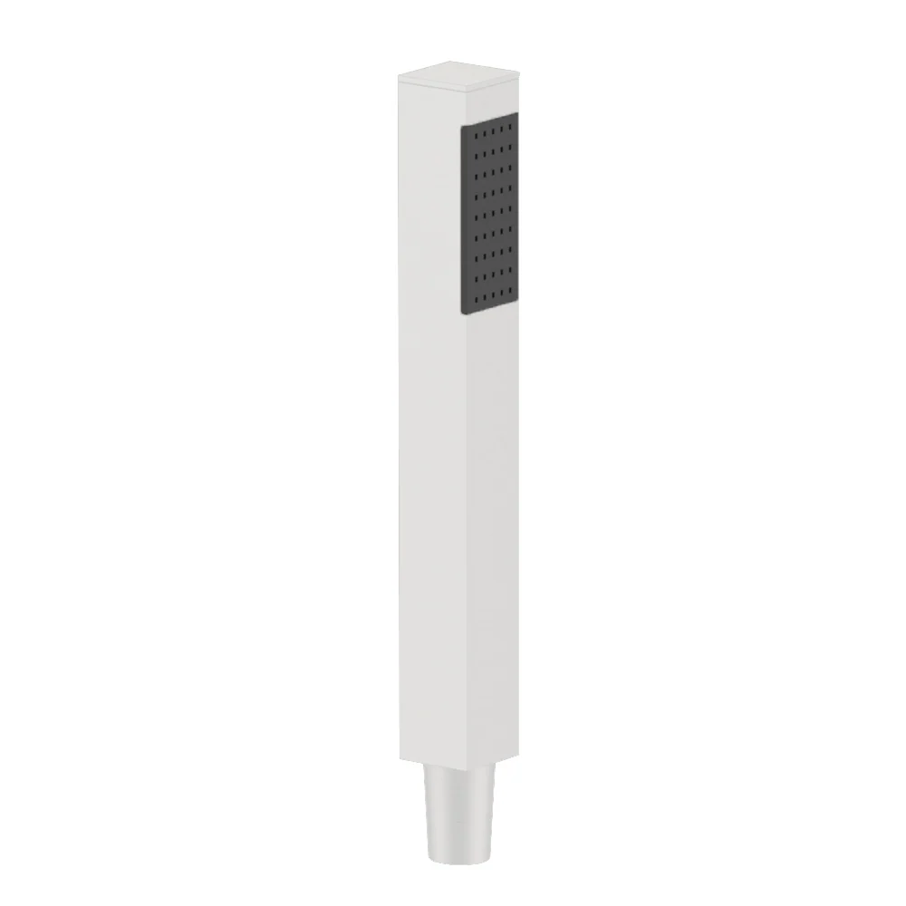 Doccetta minimal con ugelli anticalcare design squadrato ottone bianco opaco