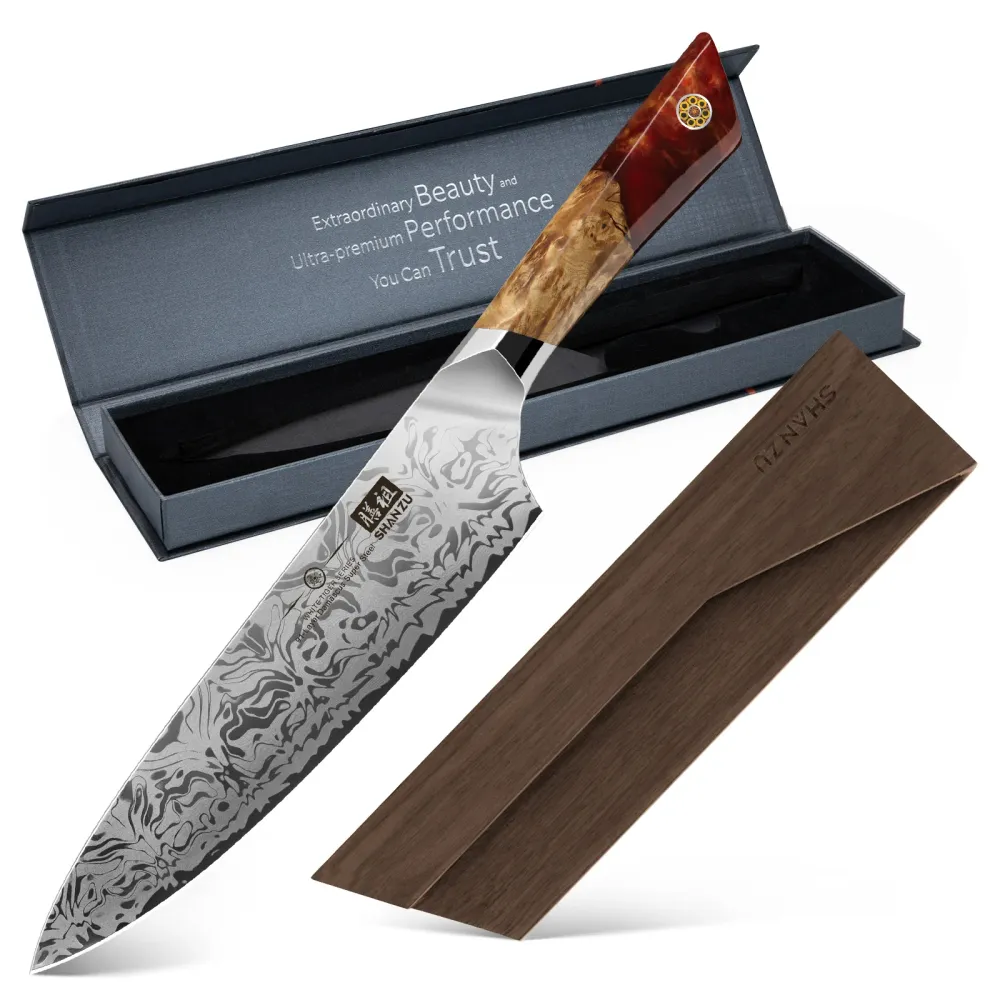 White Tiger Série | Coltello da chef Damas+Porta coltelli magnetico