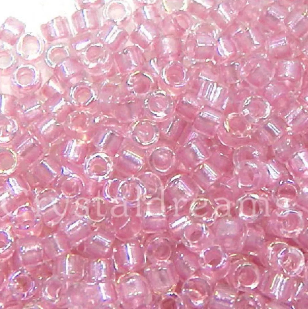 11/0 MIYUKI delica DB1673 - Pearl lined transp. Rosa - 1gr.