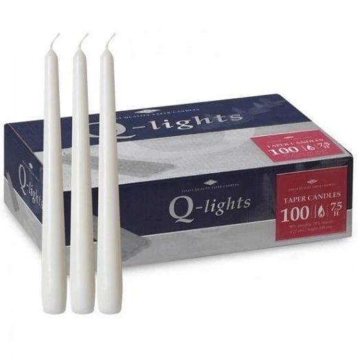 Gotische Kaarsen wit 30 cm, ø23x300mm doos 100 stuks.