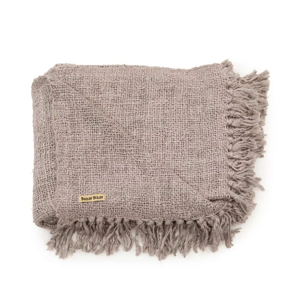 Bazar Bizar De S'il vous Plaid-Gris Perla Fácil Instalación