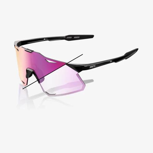 Bisagra de Acero Inoxidable 100% HYPERCRAFT® - Gloss Black - Morado Mirror Photochromic Lens