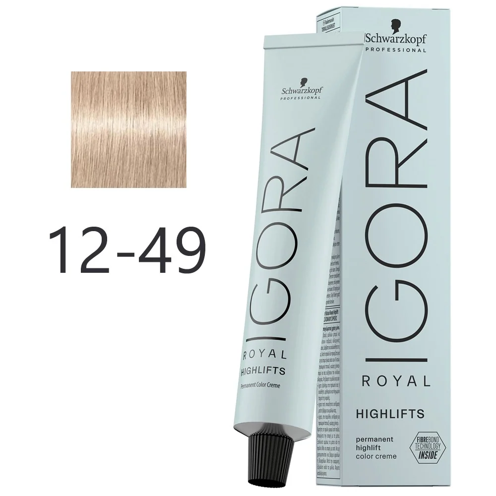 Schwarzkopf - Tinte Superaclarante Igora Royal Highlifts 12-49 Beis Violeta 60 ml