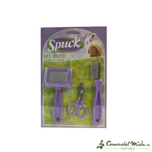 Set de Aseo SPUCK para Roedores (Carda+Peine Multipúas+Cortaúñas) para Puertas de Gabinete