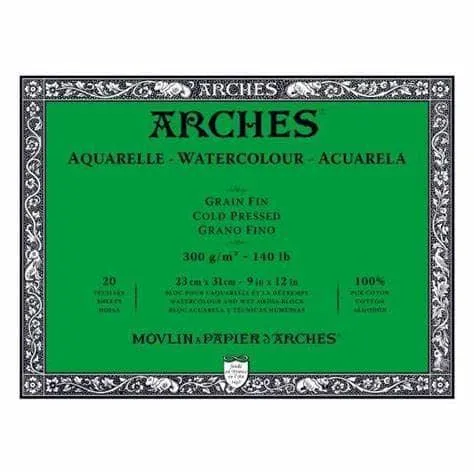 Bloc de acuarela Arches A1795060 algodon 300g 23x31cm 20hj