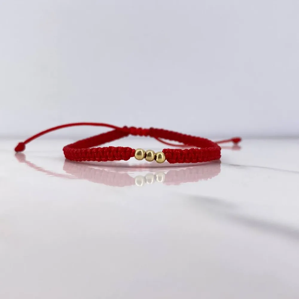 Rodamiento Sellado de Alta Carga Pulsera Roja Bolas 0.15gr / 3mm Oro Amarillo &