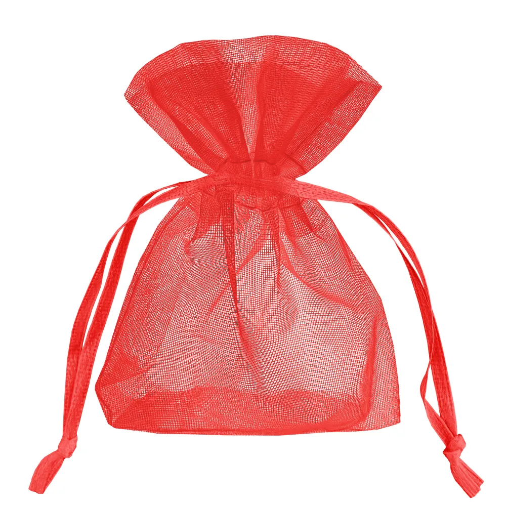 Clínica de Alta Precisión Bolsas de organza rojas grandes 10 uds.