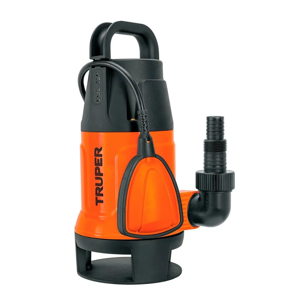 Bomba Sumergible Plástica, 1 HP Para Agua Sucia, Truper 12603 Incluye Mangueras y Acoples