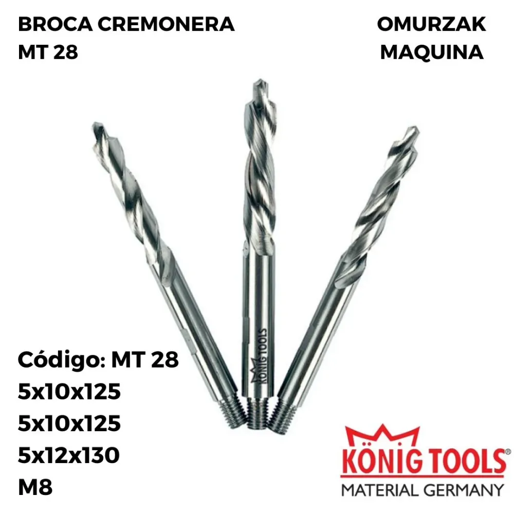 MT 28 BROCA CREMONERA TERNARIO TALADRO PARA OMURZAK MAQUINA