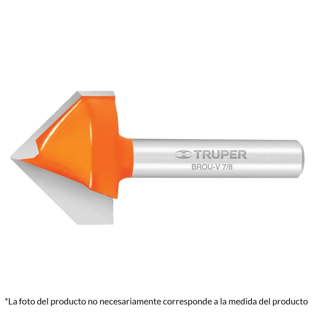 Precisión Certificada Broca para router, corte en "v", 1/2"
