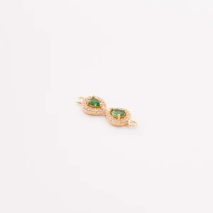 Broche de Cinta HERRAJE INFINITO CIRCONES - VERDE/BLANCO